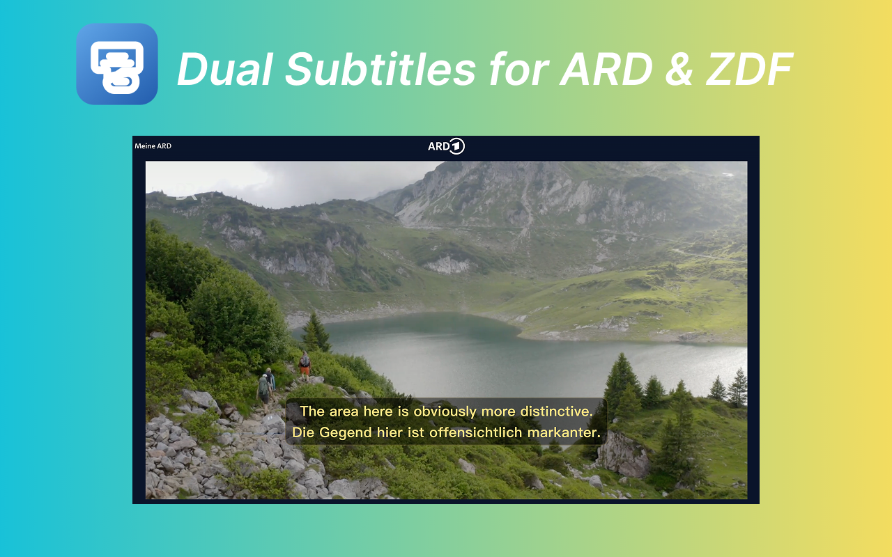 Dual Subtitles preview on ARD Mediathek player