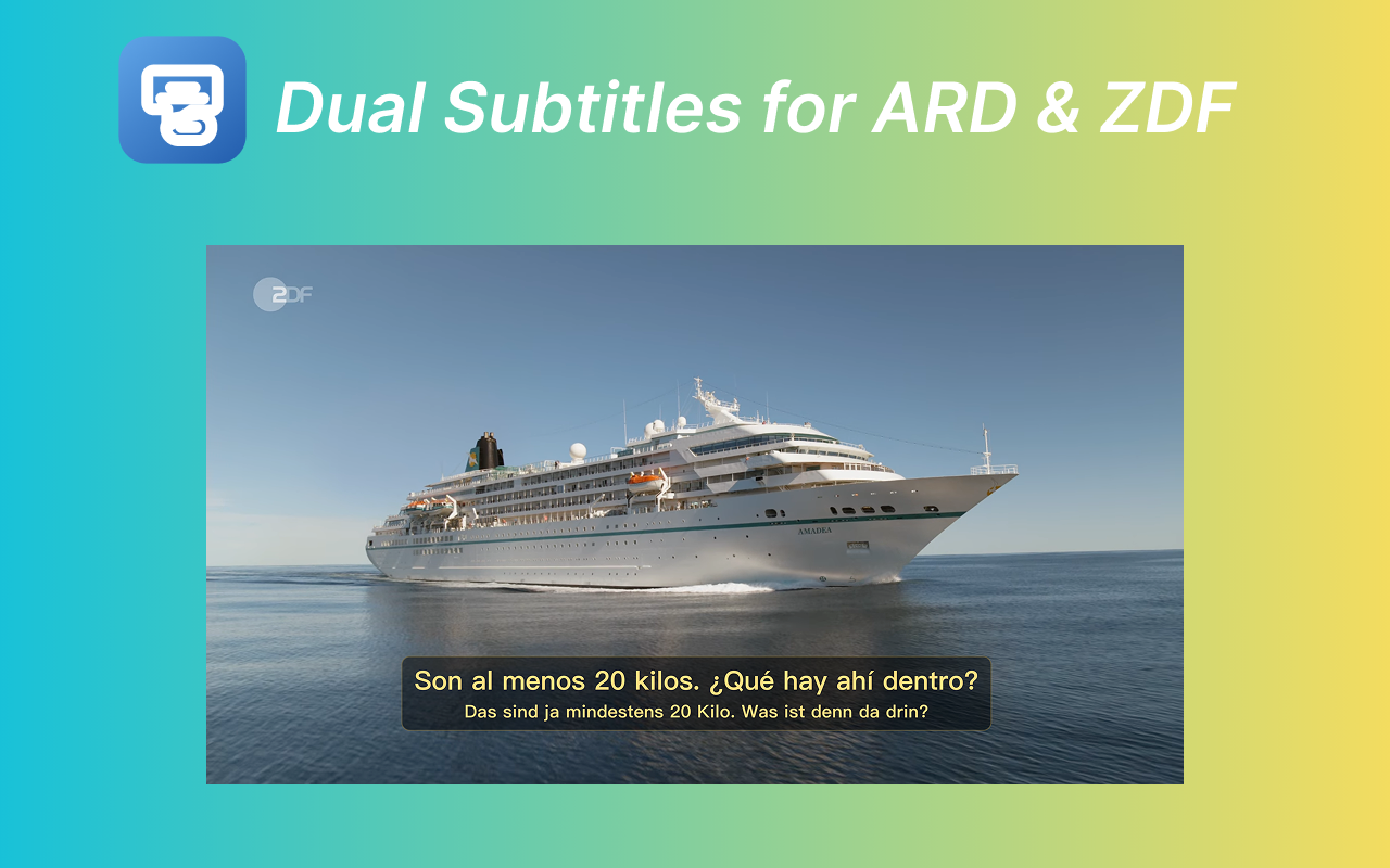 Dual Subtitles preview on ZDF player
